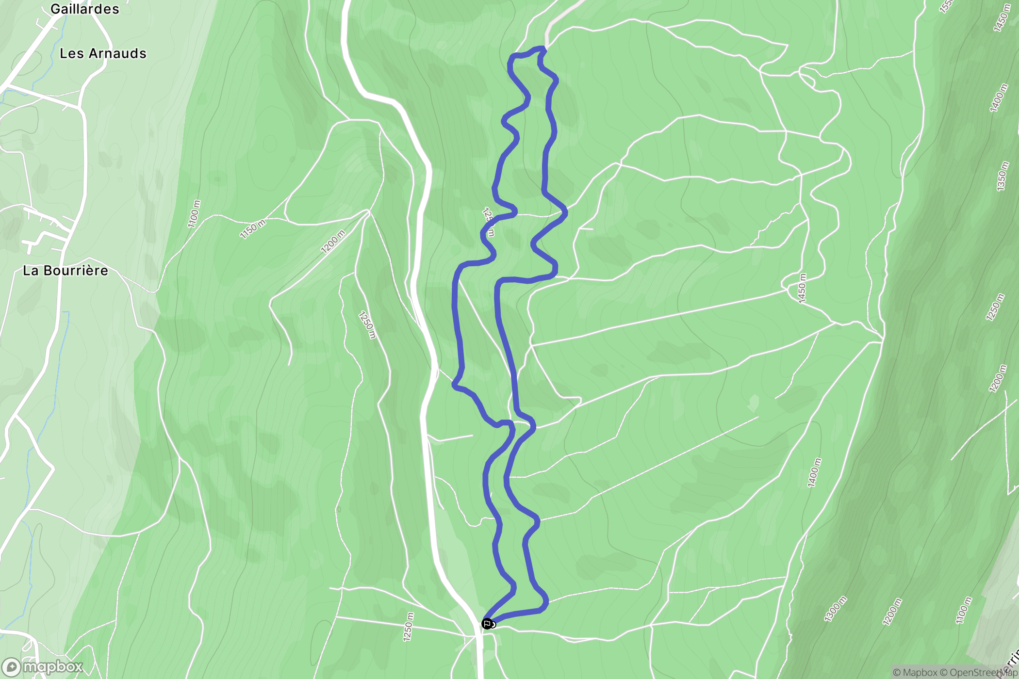 Lans-en-Vercors : carte du parcours de randonnée - France