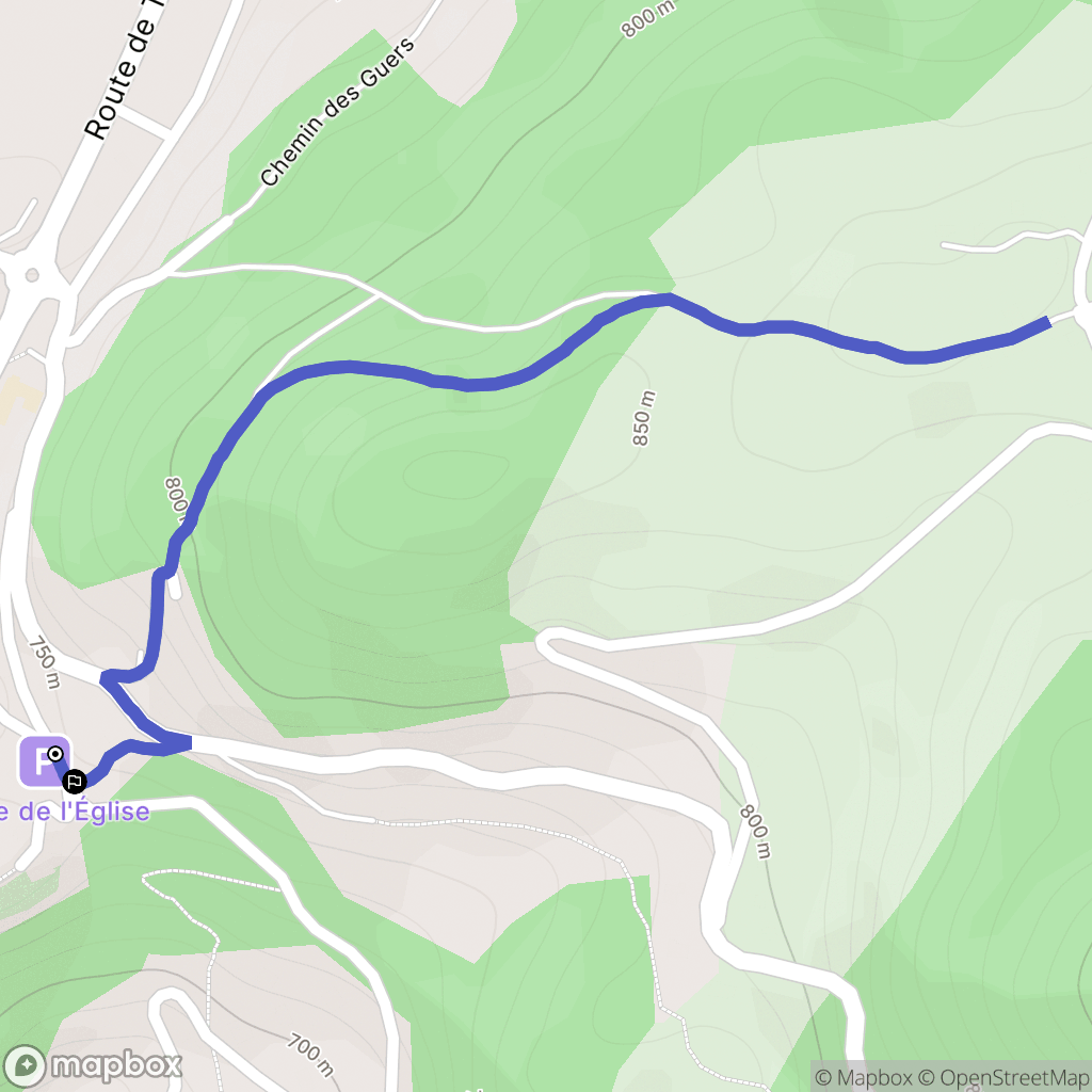 Châtillon-sur-Cluses : carte du parcours de randonnée - France