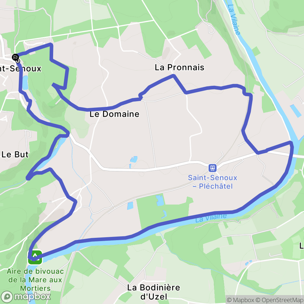 Saint-Senoux : carte du parcours de randonnée - France