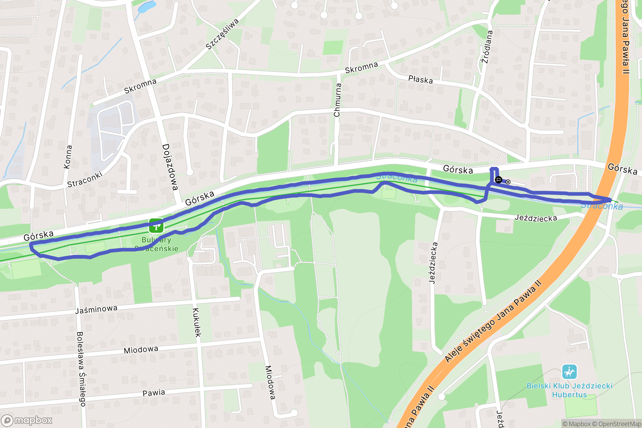 Bielsko-Biała: mapa trasy - Poland