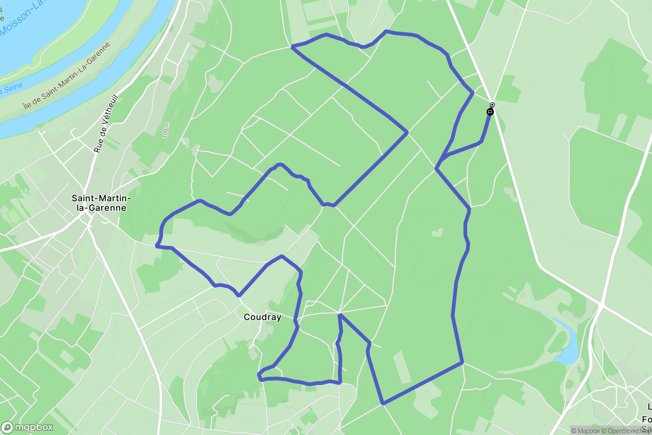 Fontenay-Saint-Père : carte du parcours de randonnée - France