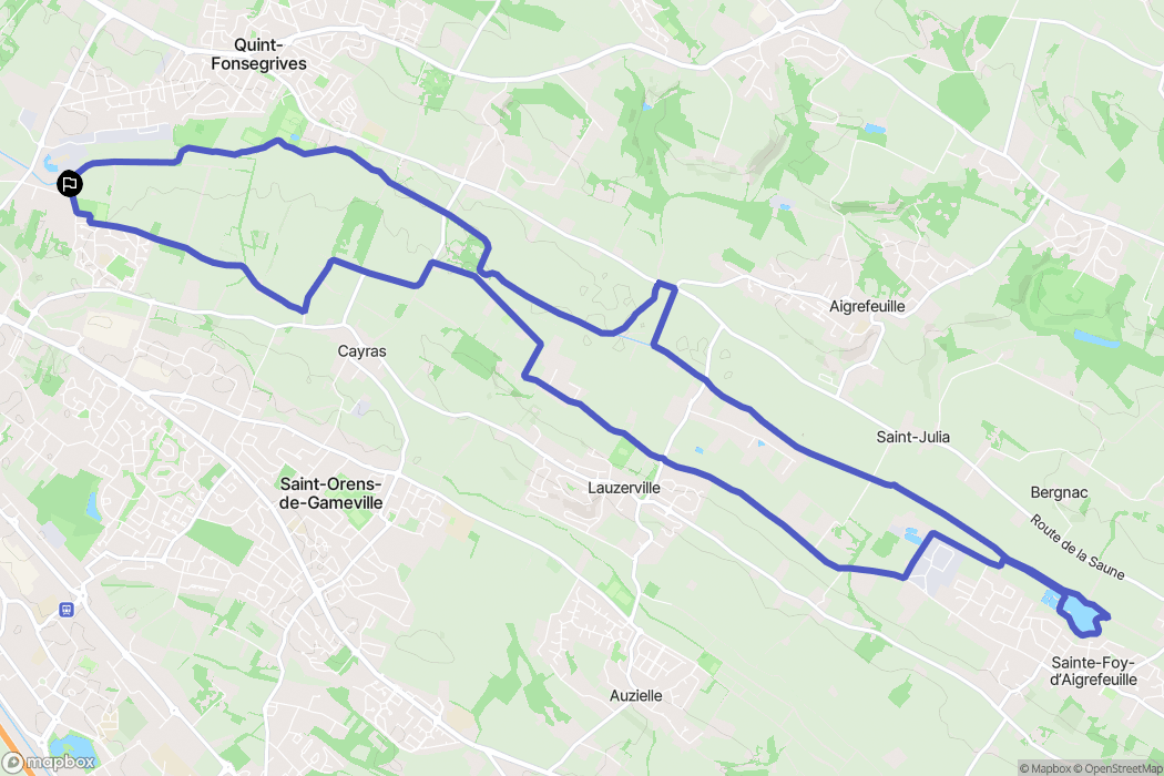 Quint-Fonsegrives : carte du parcours de randonnée - France