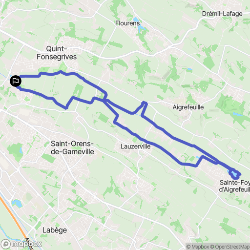 Quint-Fonsegrives : carte du parcours de randonnée - France