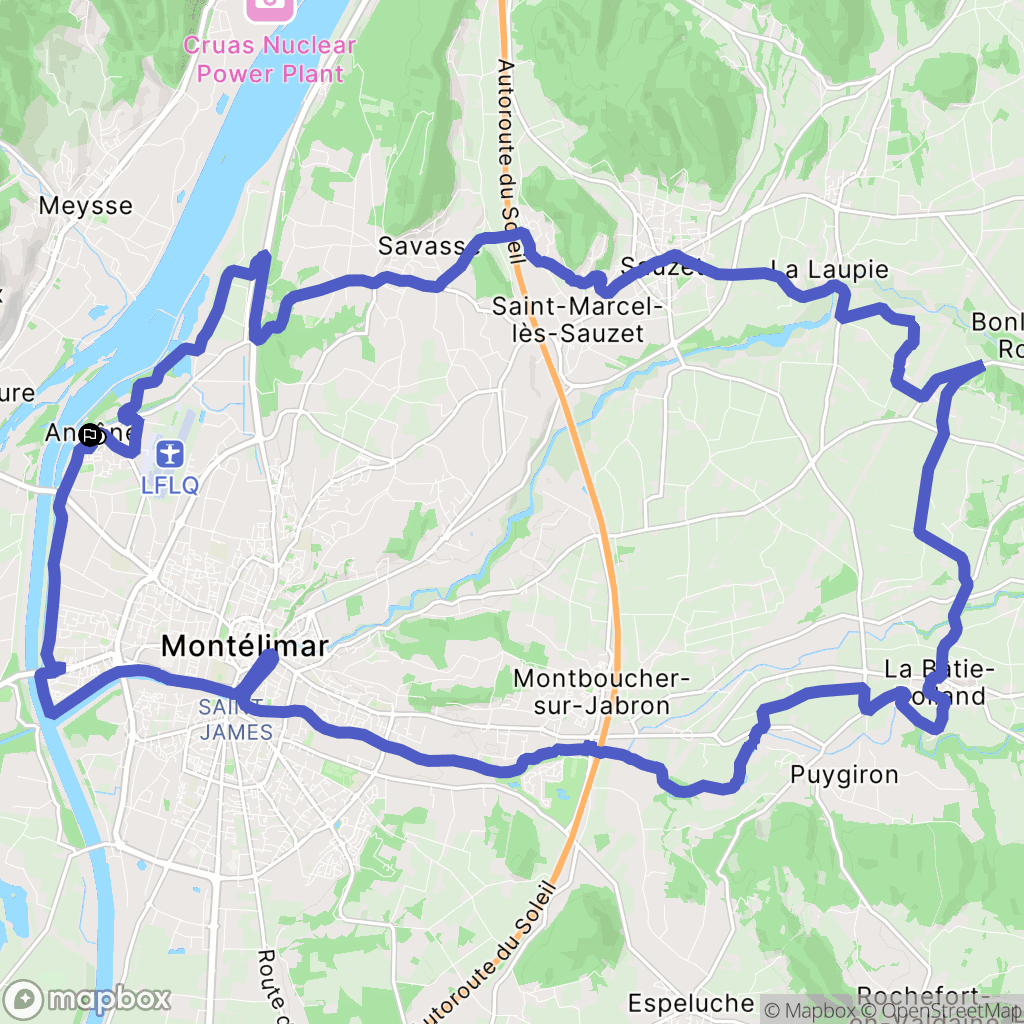 Ancône : carte du parcours de randonnée - France