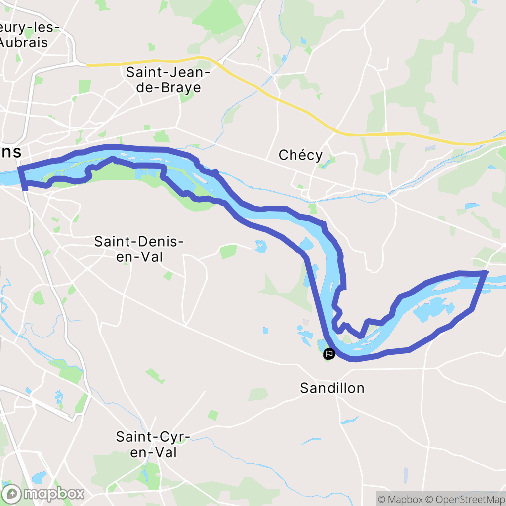 Sandillon : carte du parcours de randonnée - France