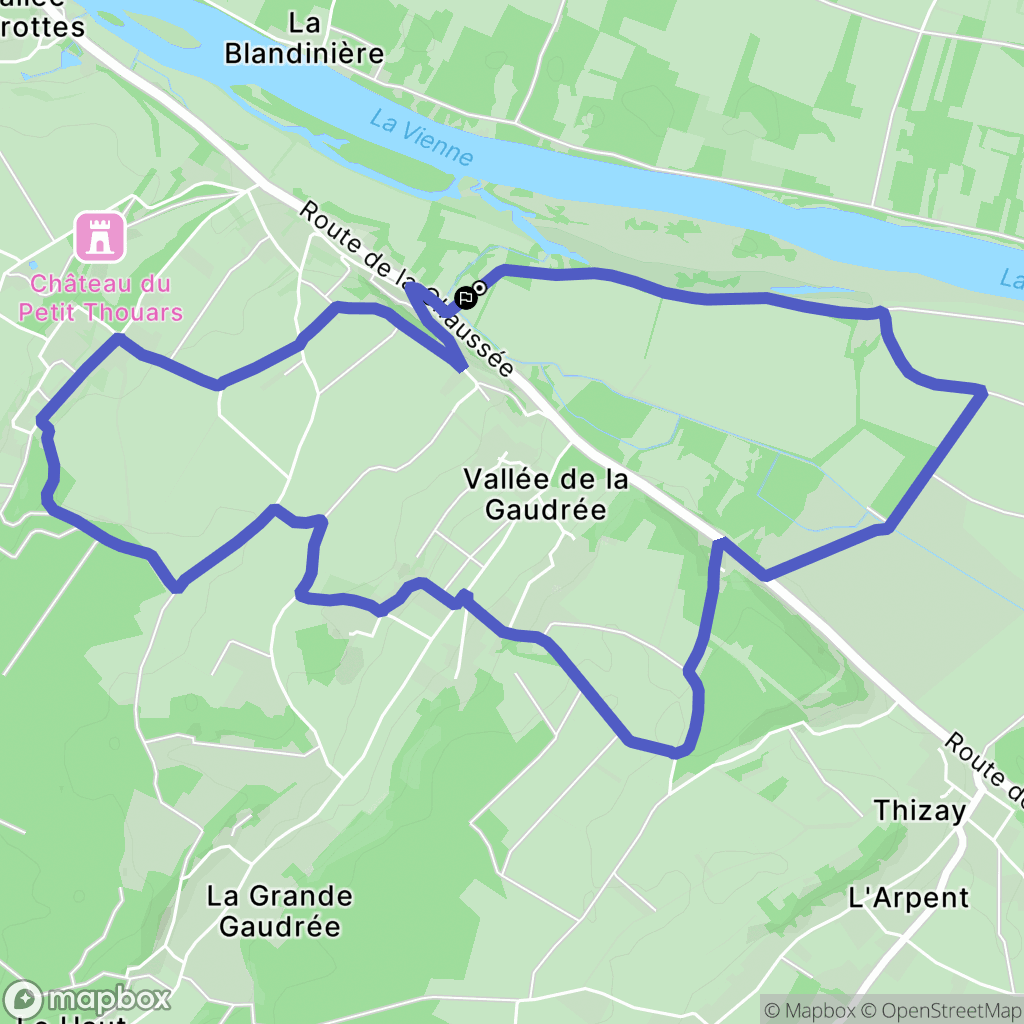 Saint-Germain-sur-Vienne : carte du parcours de randonnée - France