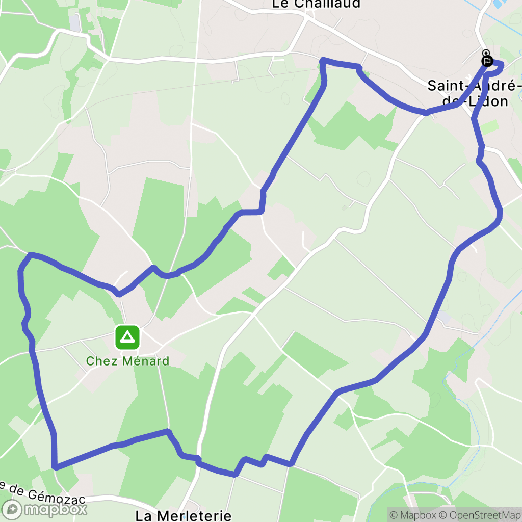 Saint-André-de-Lidon : carte du parcours de randonnée - France