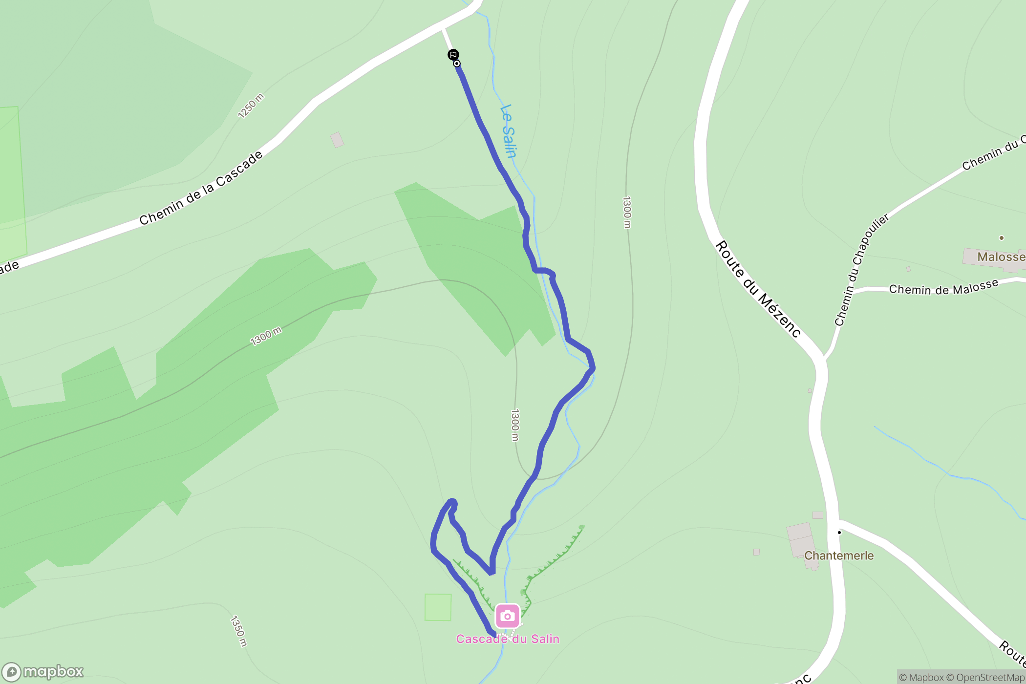 Chaudeyrolles : carte du parcours de randonnée - France