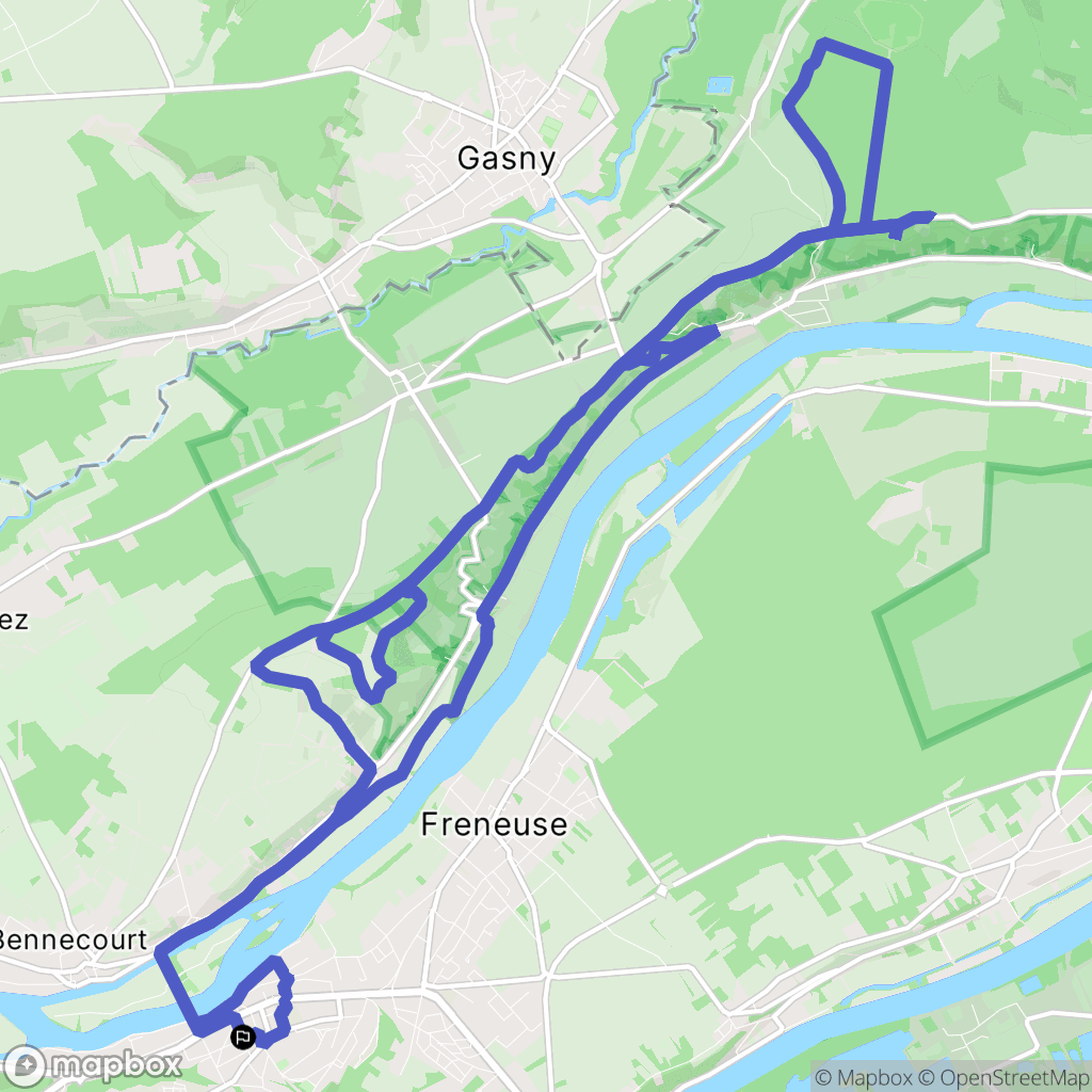 Bonnières-sur-Seine : carte du parcours de randonnée - France