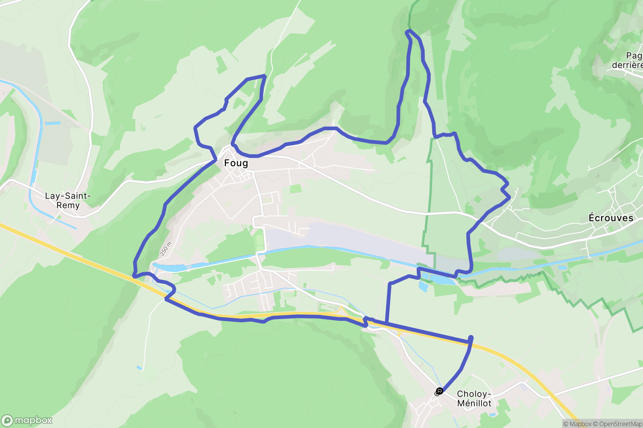 Choloy-Ménillot : carte du parcours de randonnée - France