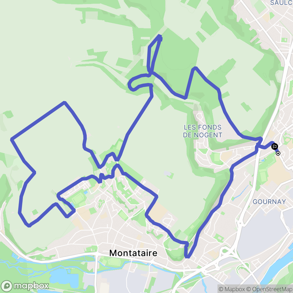 Nogent-sur-Oise : carte du parcours de randonnée - France