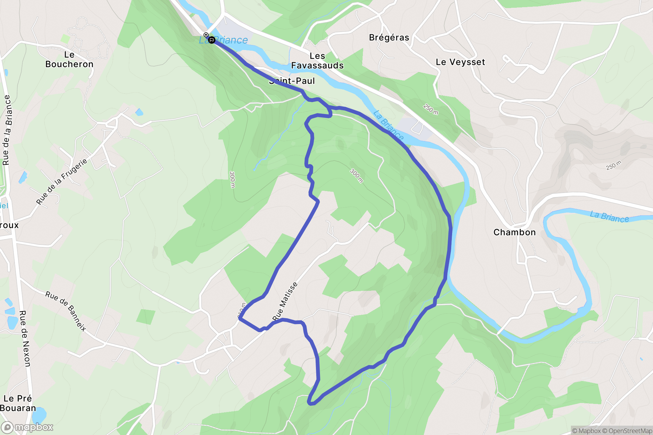 Bosmie-l'Aiguille : carte du parcours de randonnée - France