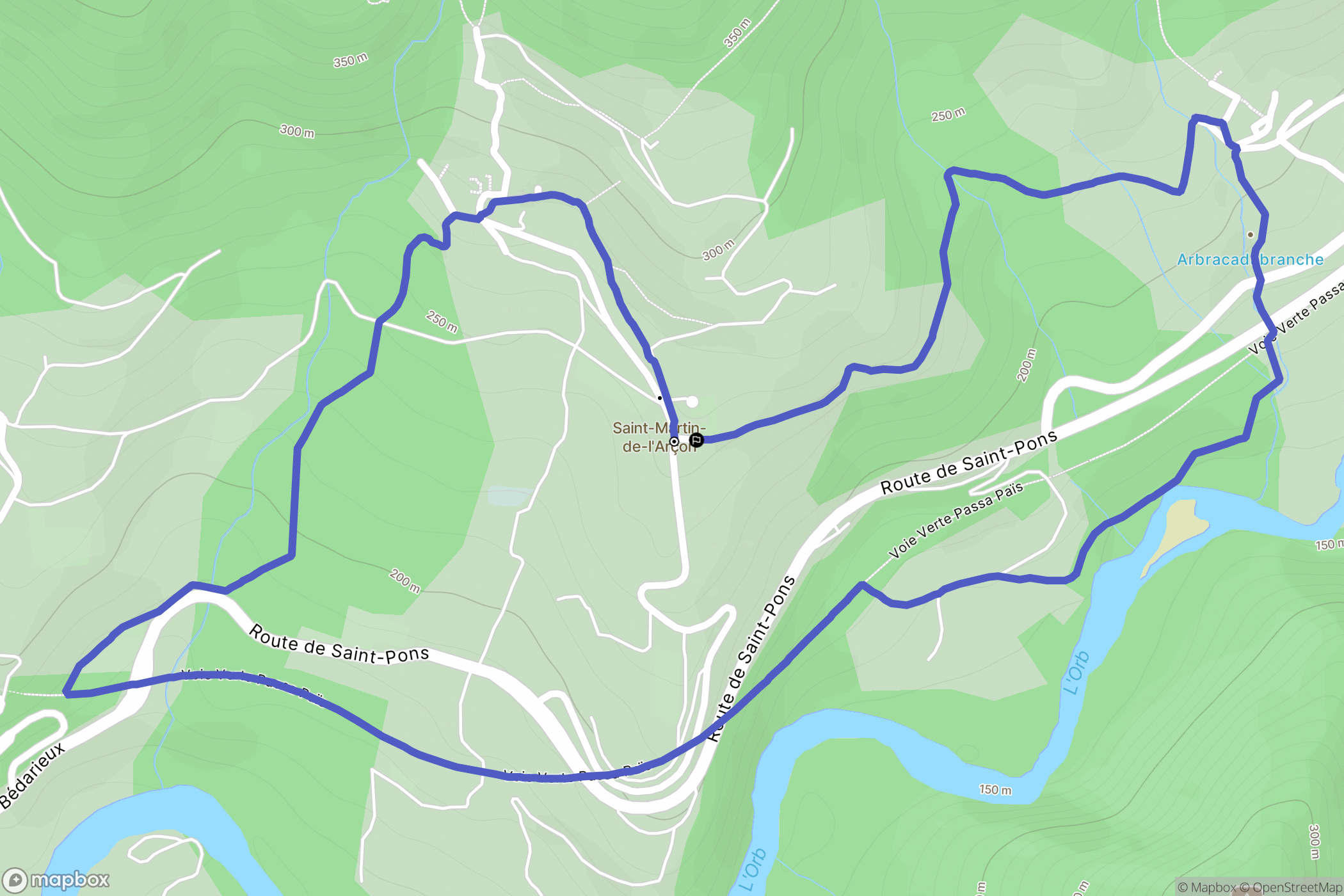 Saint-Martin-de-l'Arçon : carte du parcours de randonnée - France