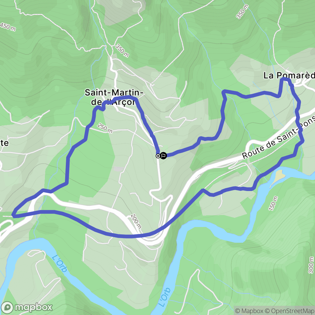 Saint-Martin-de-l'Arçon : carte du parcours de randonnée - France