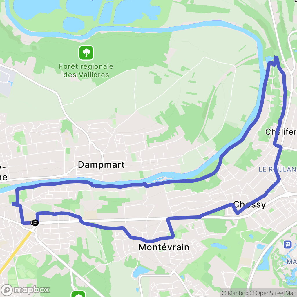Lagny-sur-Marne : carte du parcours de randonnée - France