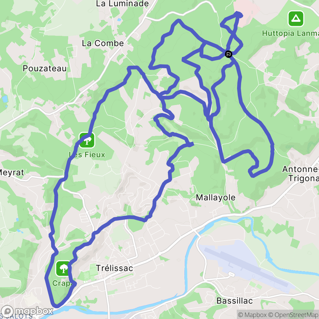 Antonne-et-Trigonant : carte du parcours de randonnée - France