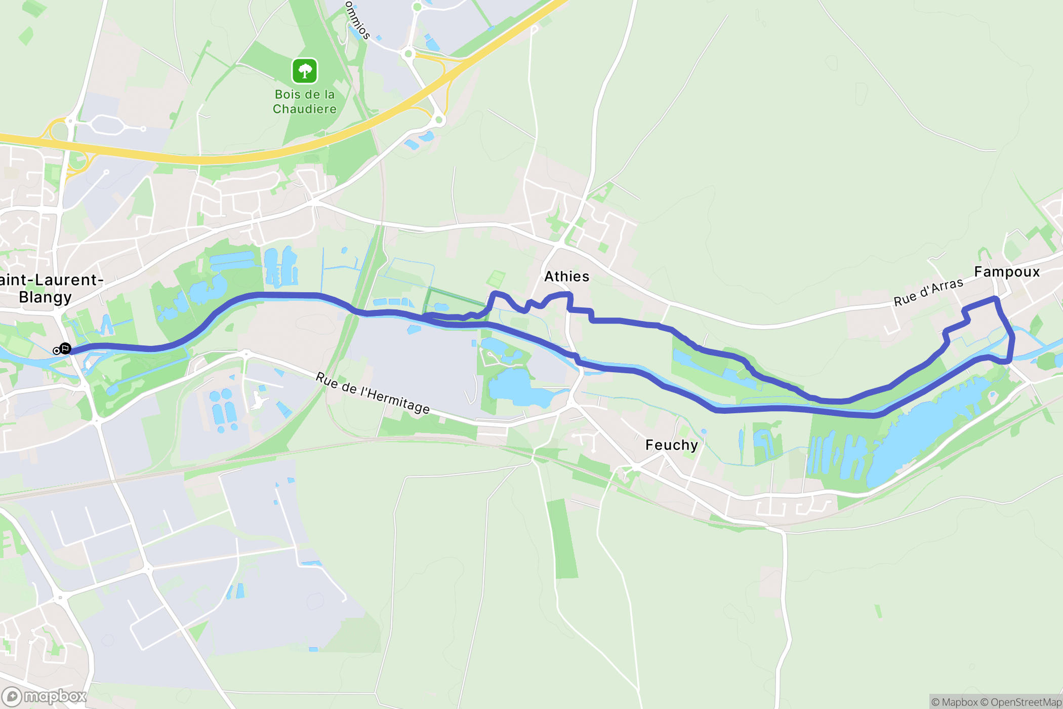 Saint-Laurent-Blangy : carte du parcours de randonnée - France
