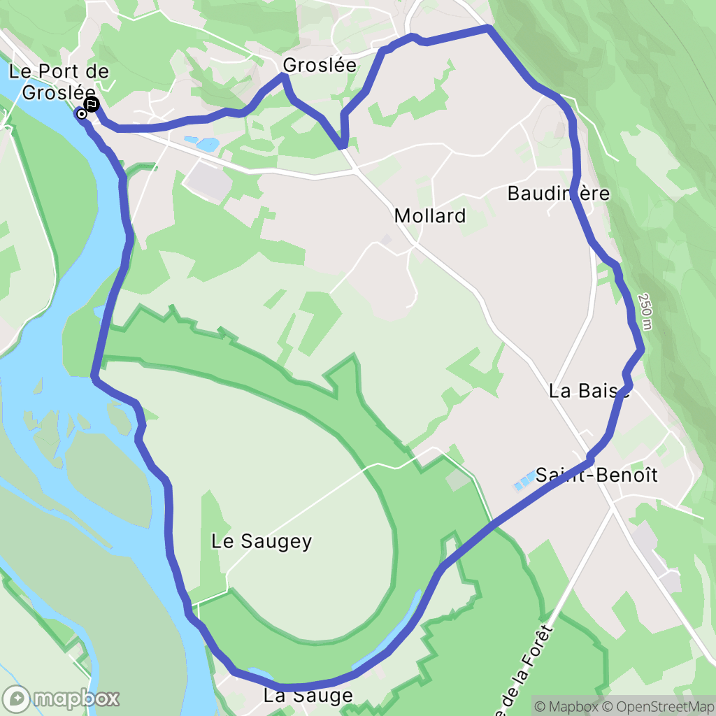 Groslée-Saint-Benoit : carte du parcours de randonnée - France