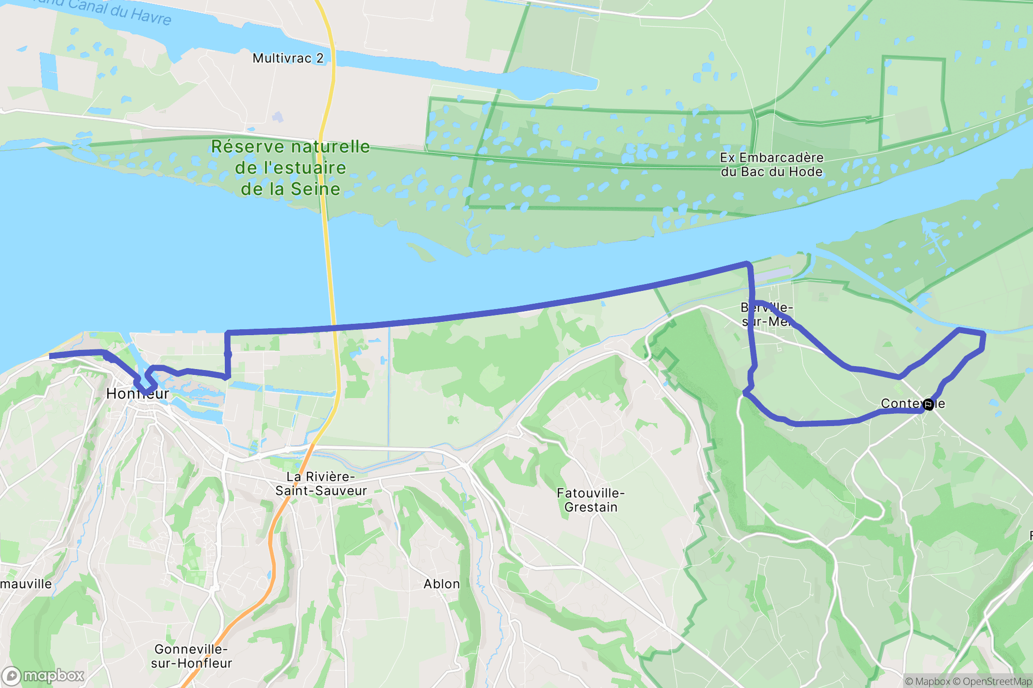 Conteville : carte du parcours de randonnée - France