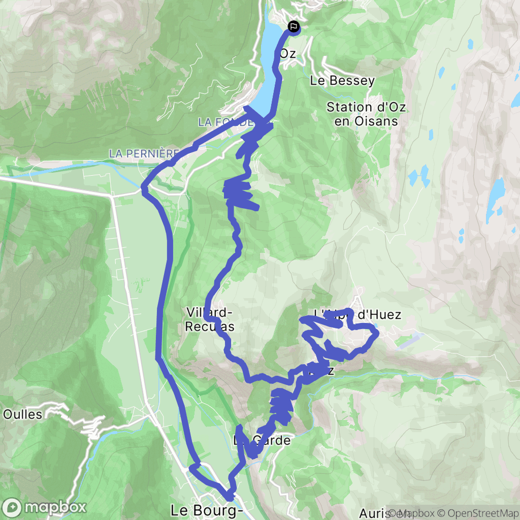 Vaujany : carte du parcours de randonnée - France