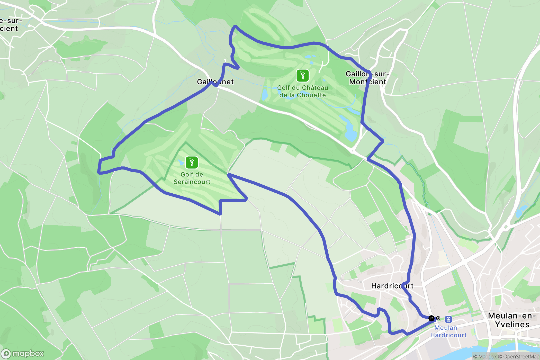 Hardricourt : carte du parcours de randonnée - France