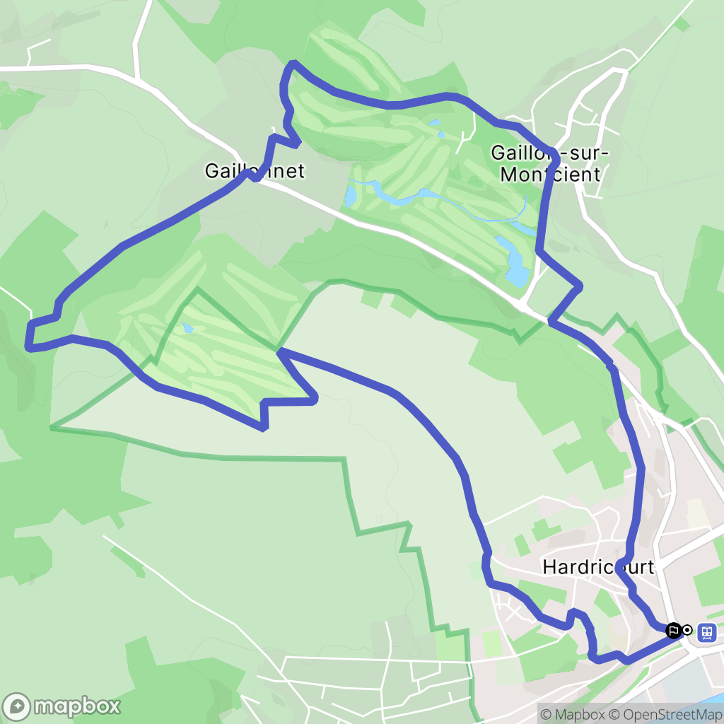 Hardricourt : carte du parcours de randonnée - France