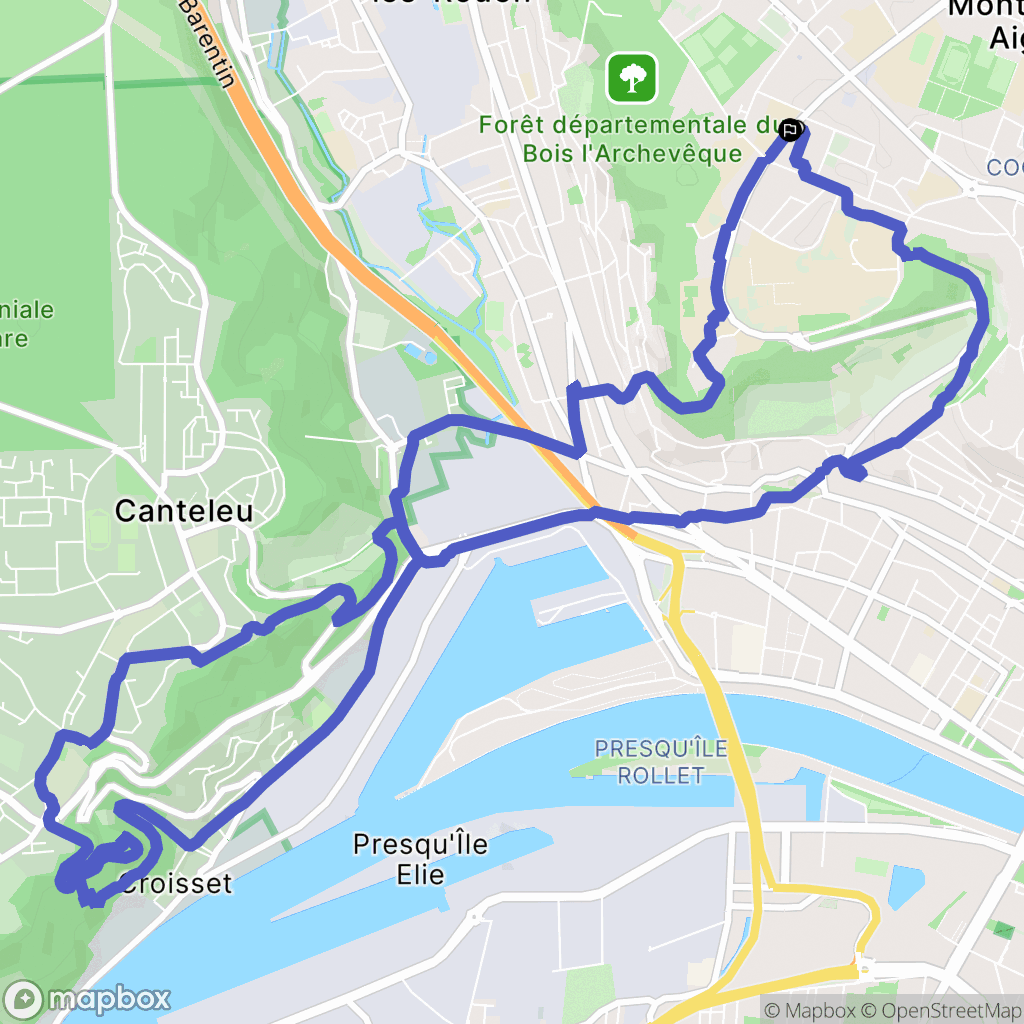 Mont-Saint-Aignan : carte du parcours de randonnée - France
