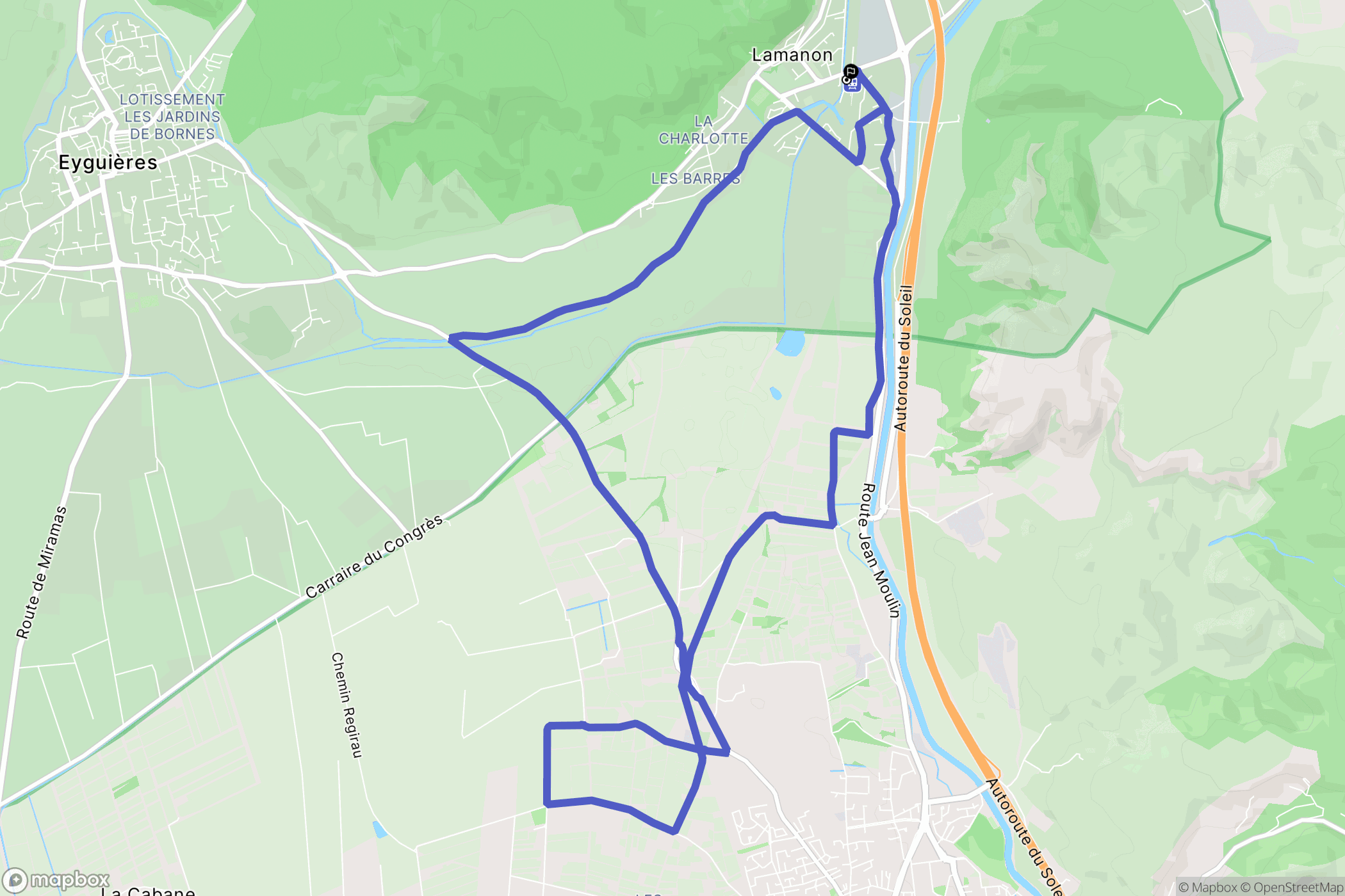 Lamanon : carte du parcours de randonnée - France