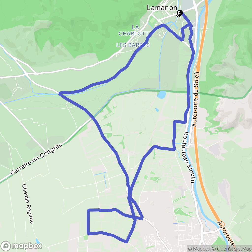 Lamanon : carte du parcours de randonnée - France