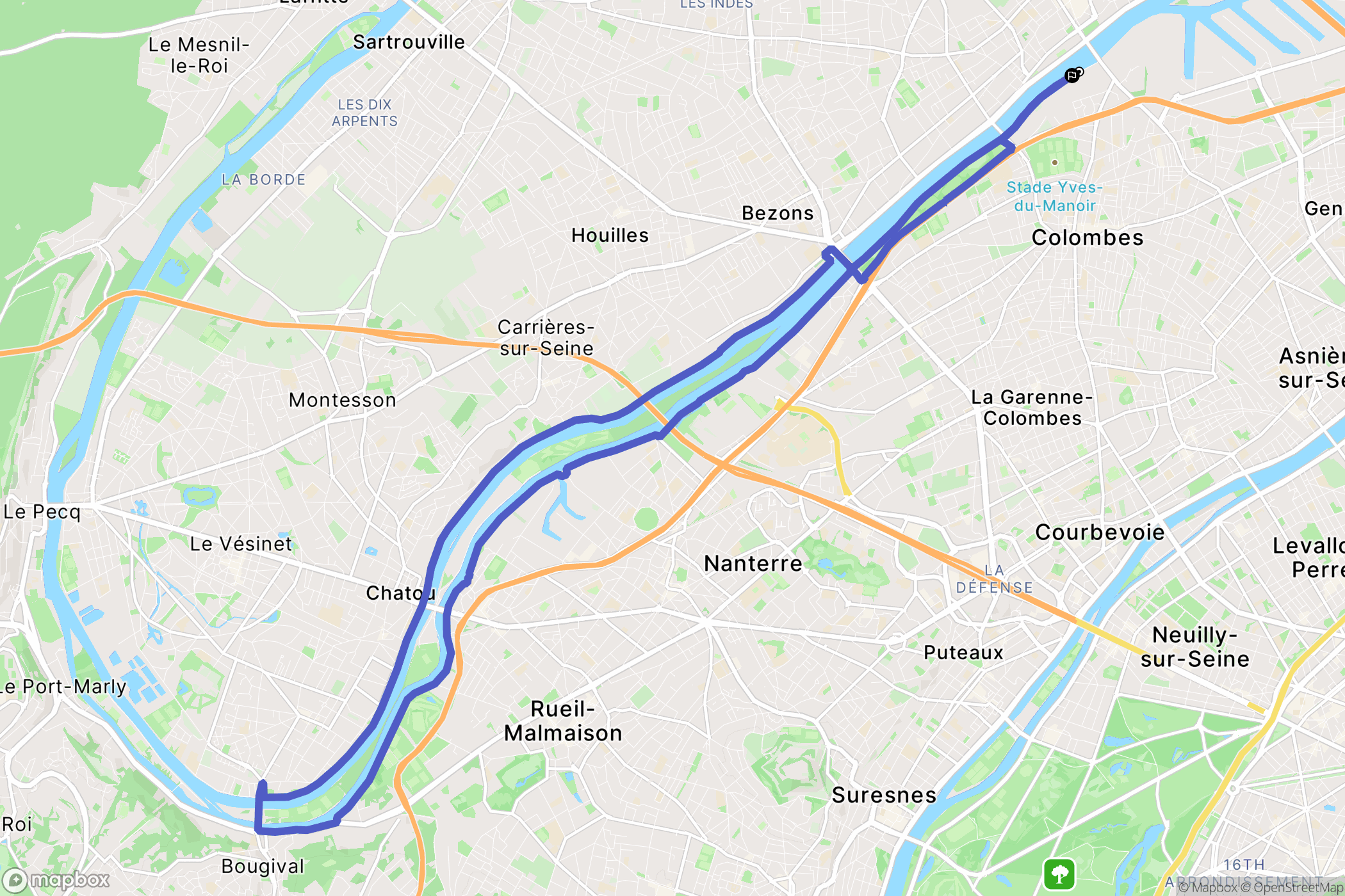 Gennevilliers : carte du parcours de randonnée - France