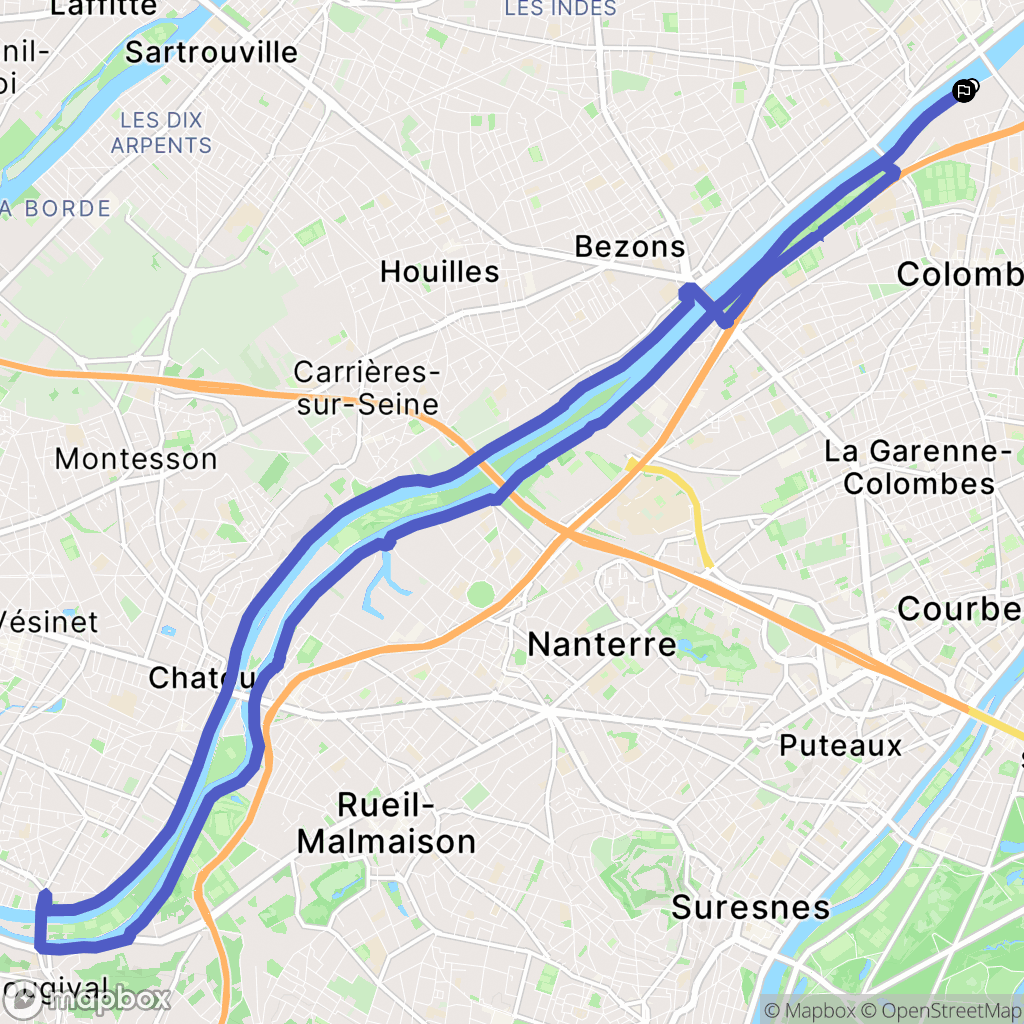 Gennevilliers : carte du parcours de randonnée - France