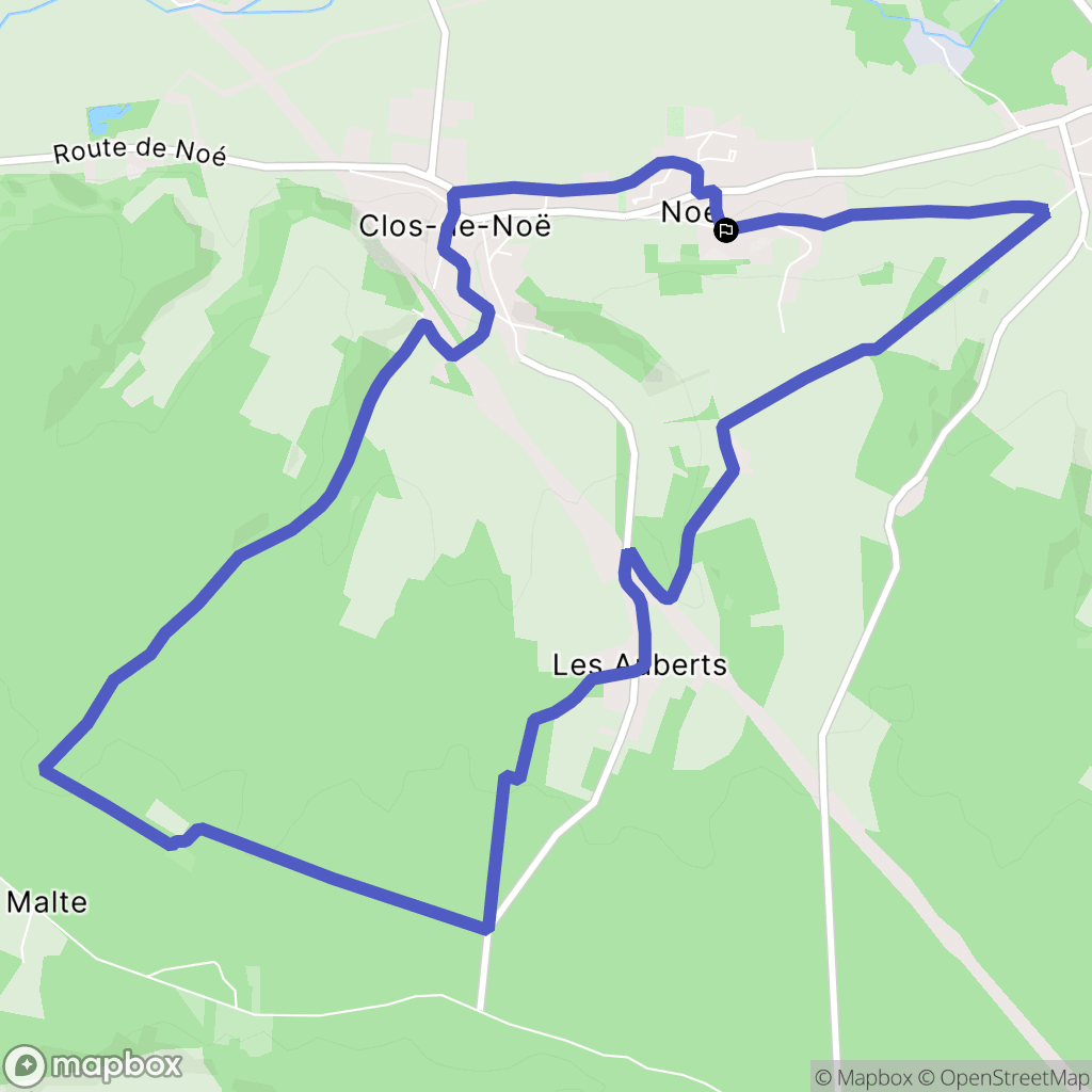 Noé : carte du parcours de randonnée - France