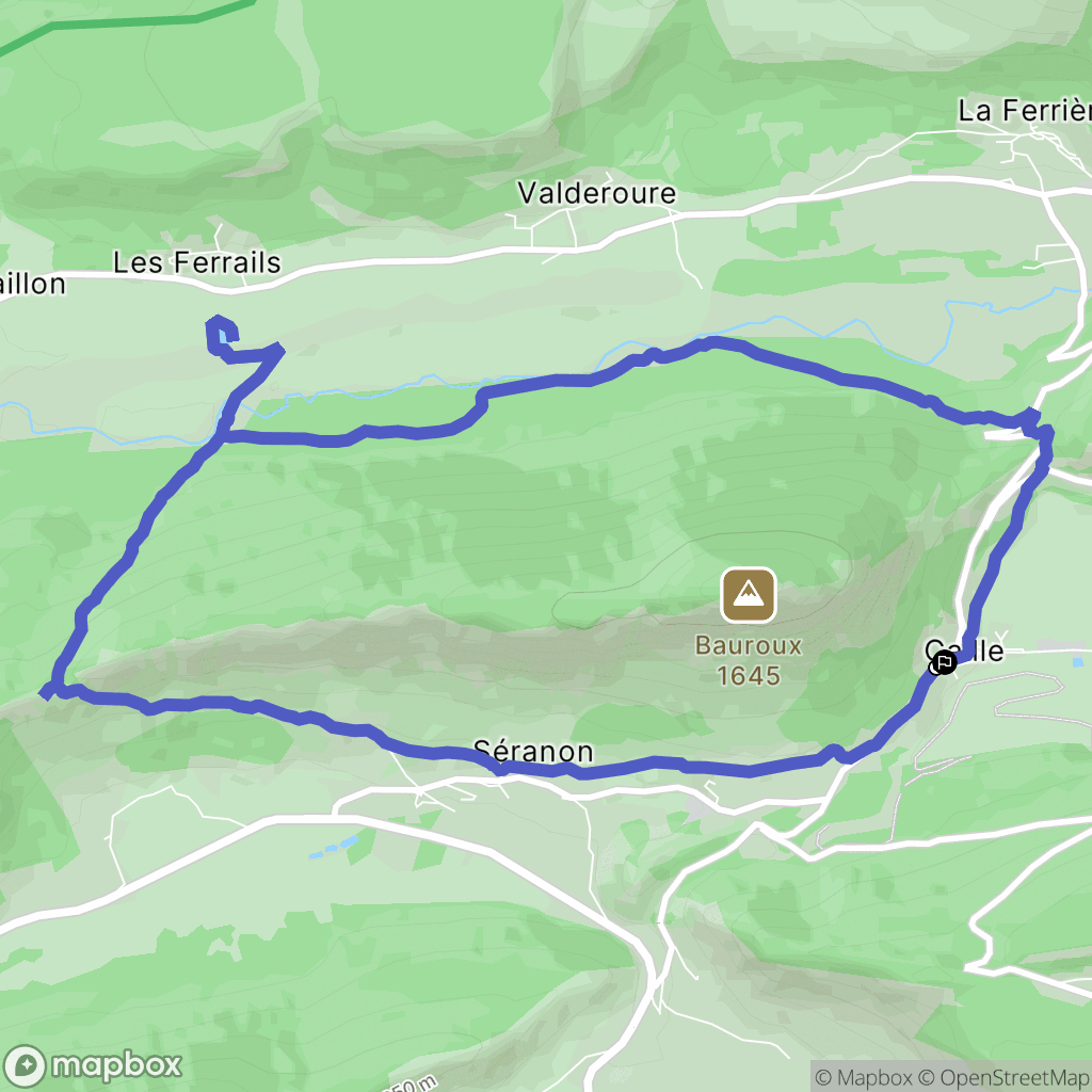 Caille : carte du parcours de randonnée - France