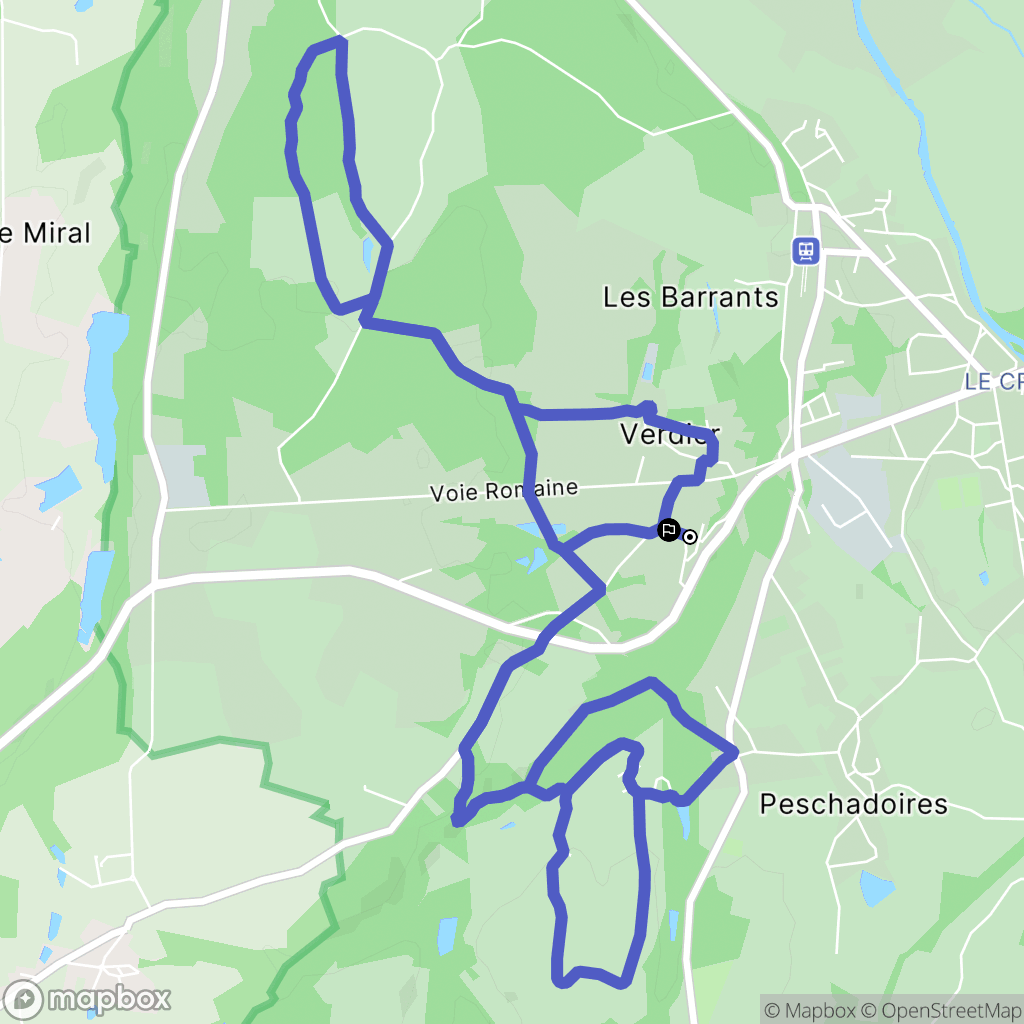 Peschadoires : carte du parcours de randonnée - France