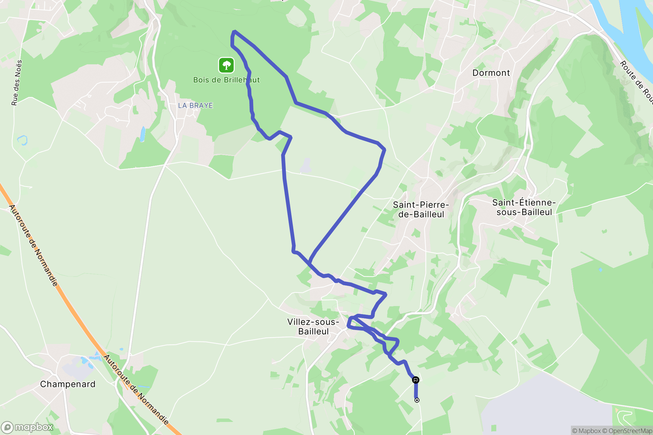 La Chapelle-Longueville : carte du parcours de randonnée - France