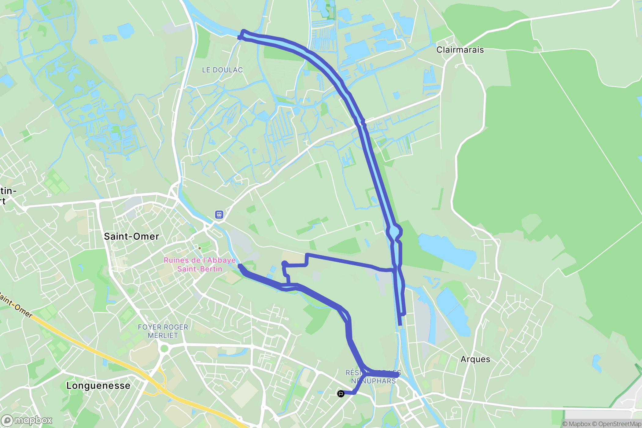 Arques : carte du parcours de randonnée - France