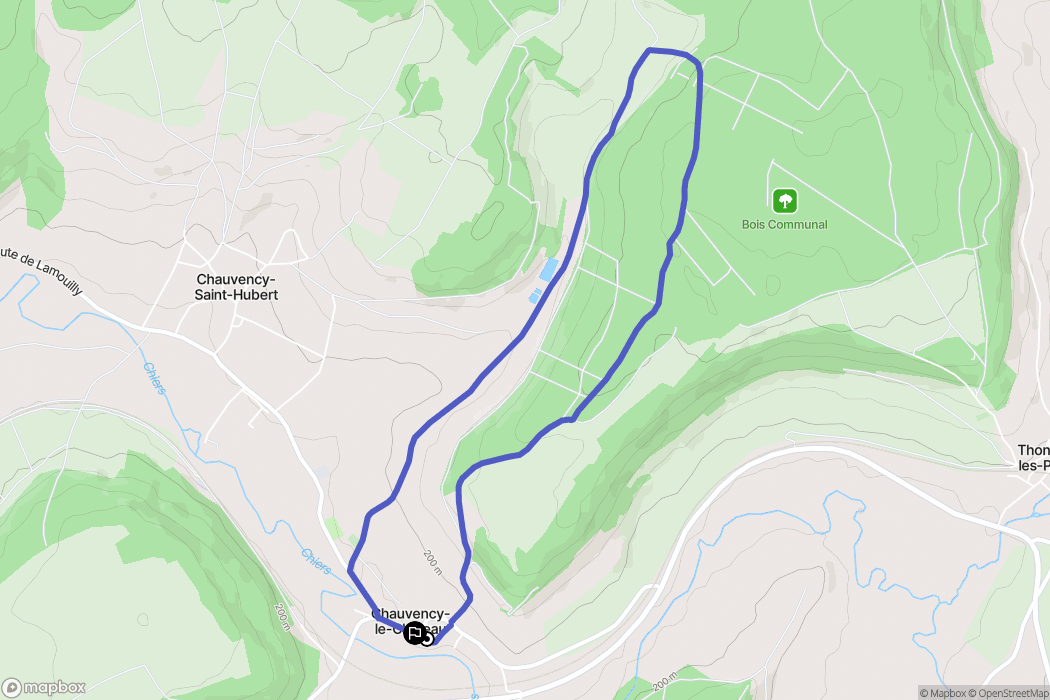 Chauvency-le-Château : carte du parcours de randonnée - France
