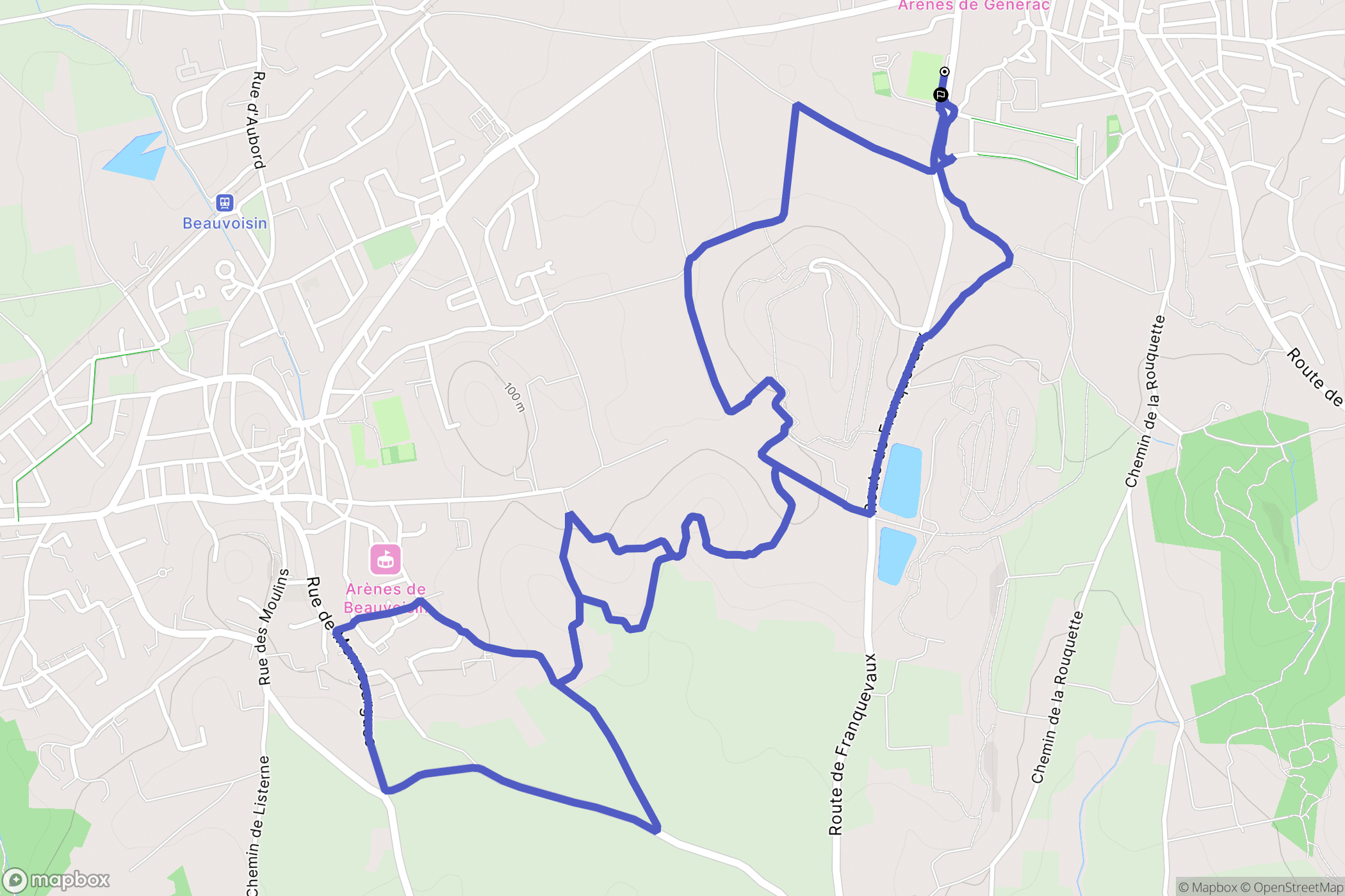 Générac : carte du parcours de randonnée - France