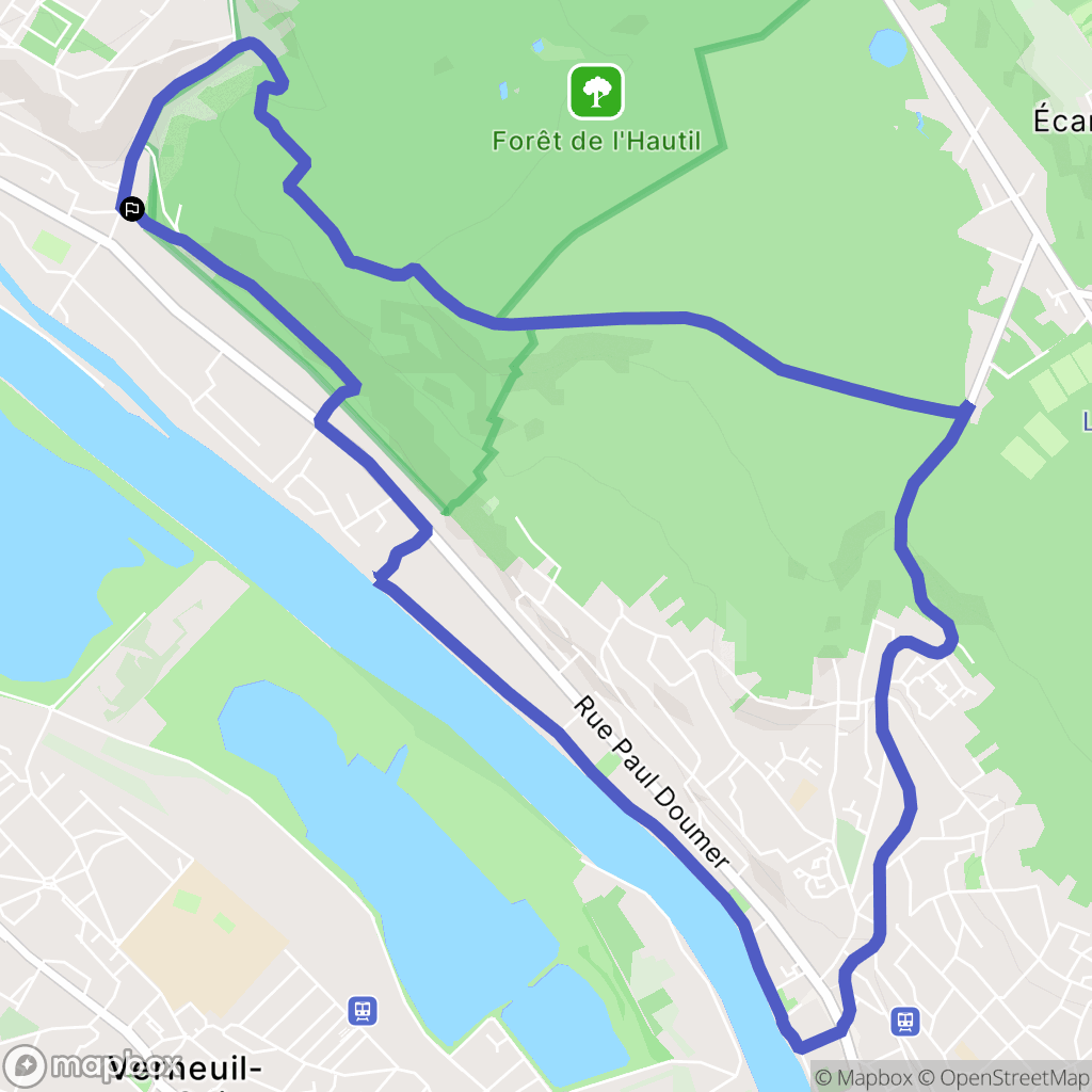 Vaux-sur-Seine : carte du parcours de randonnée - France