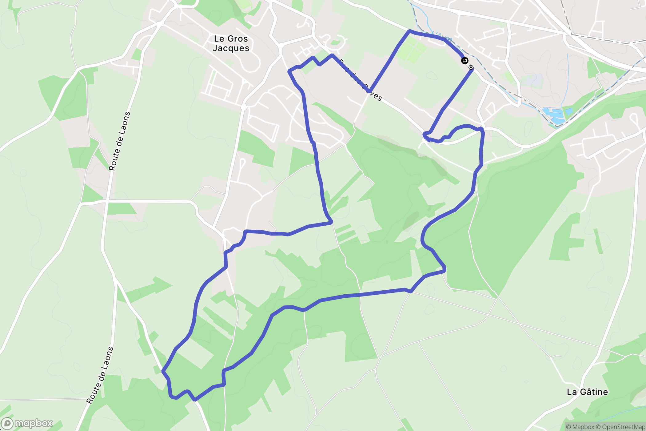 Saint-Lubin-des-Joncherets : carte du parcours de randonnée - France