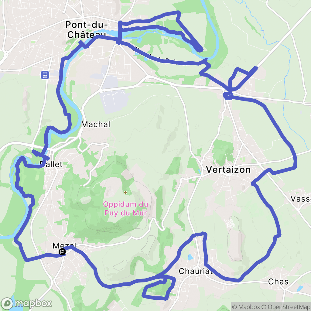 Mur-sur-Allier : carte du parcours de randonnée - France