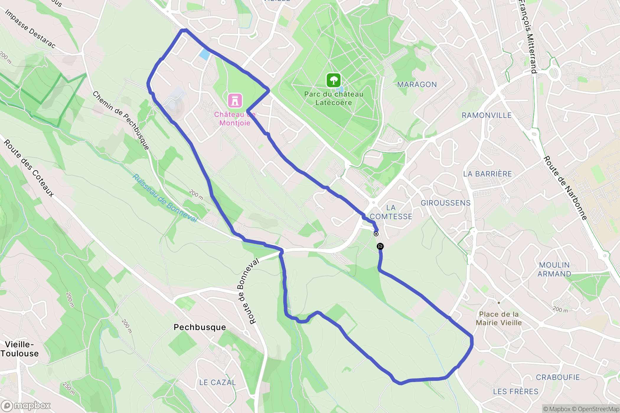 Ramonville-Saint-Agne : carte du parcours de randonnée - France