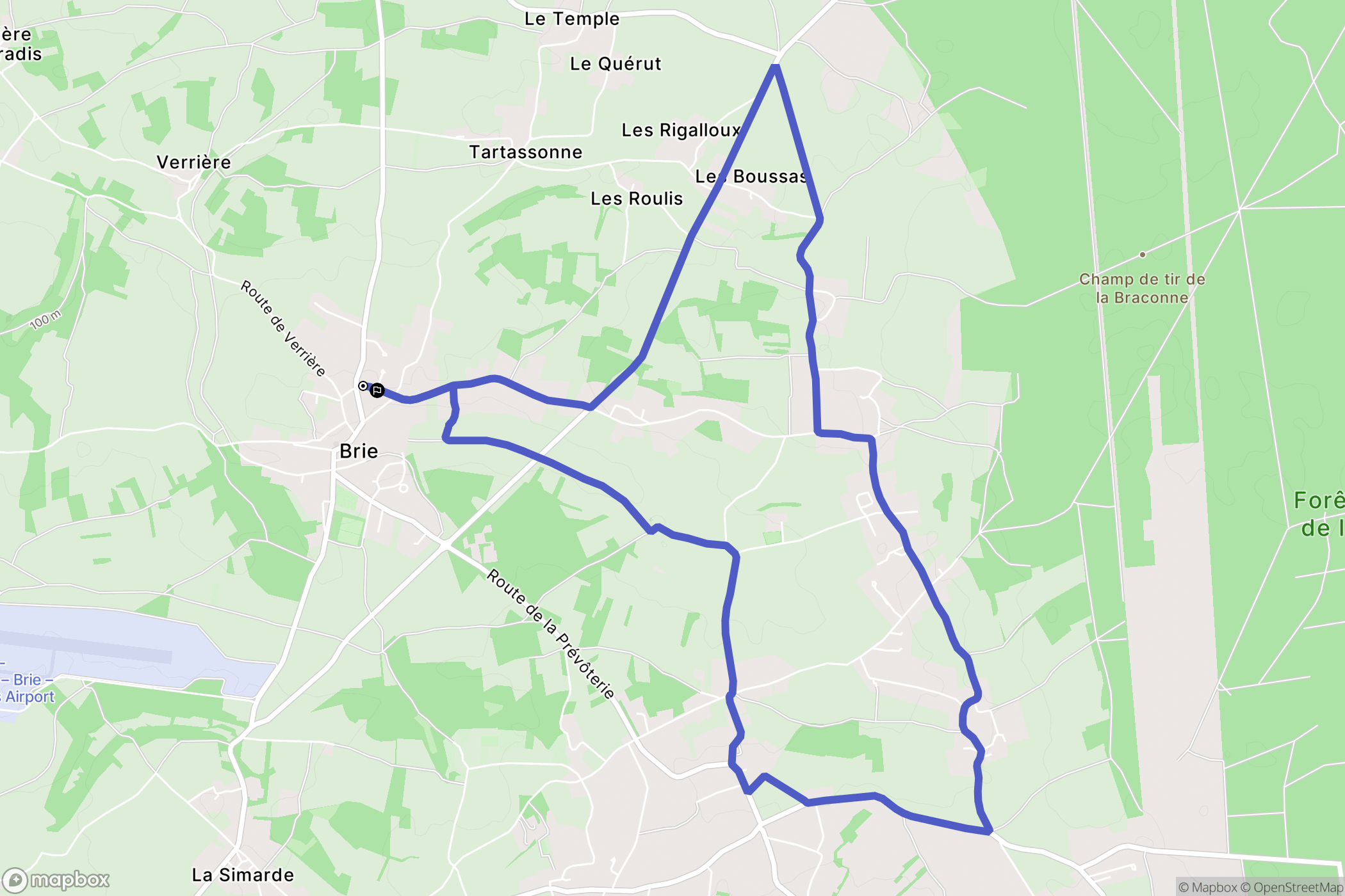 Brie : carte du parcours de randonnée - France