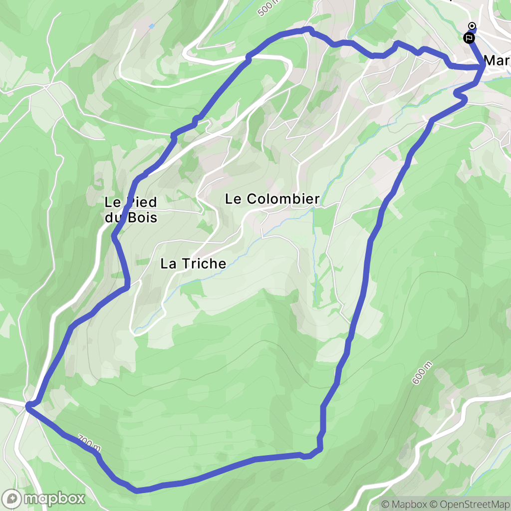 Marchampt : carte du parcours de randonnée - France