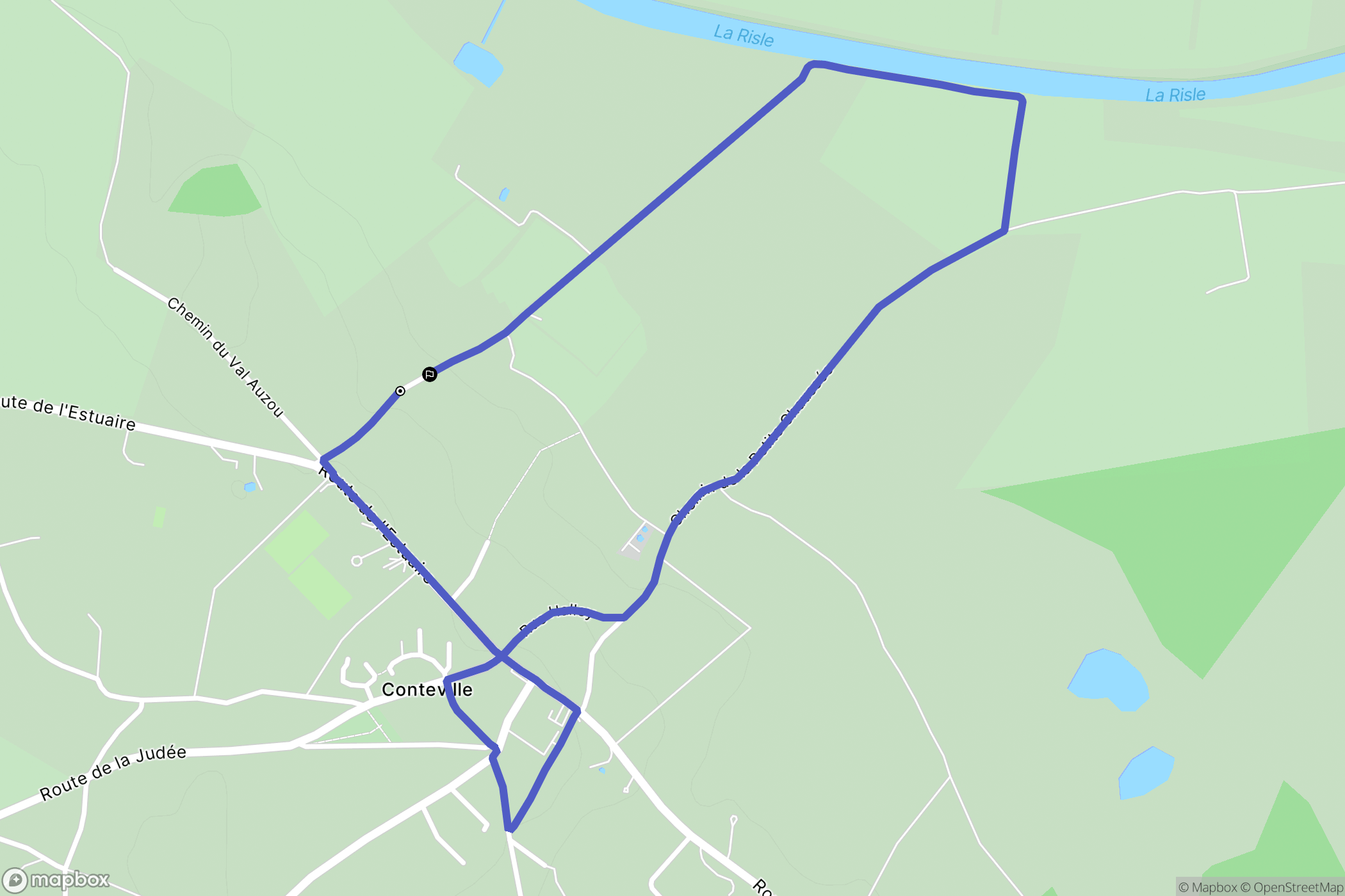 Conteville : carte du parcours de randonnée - France