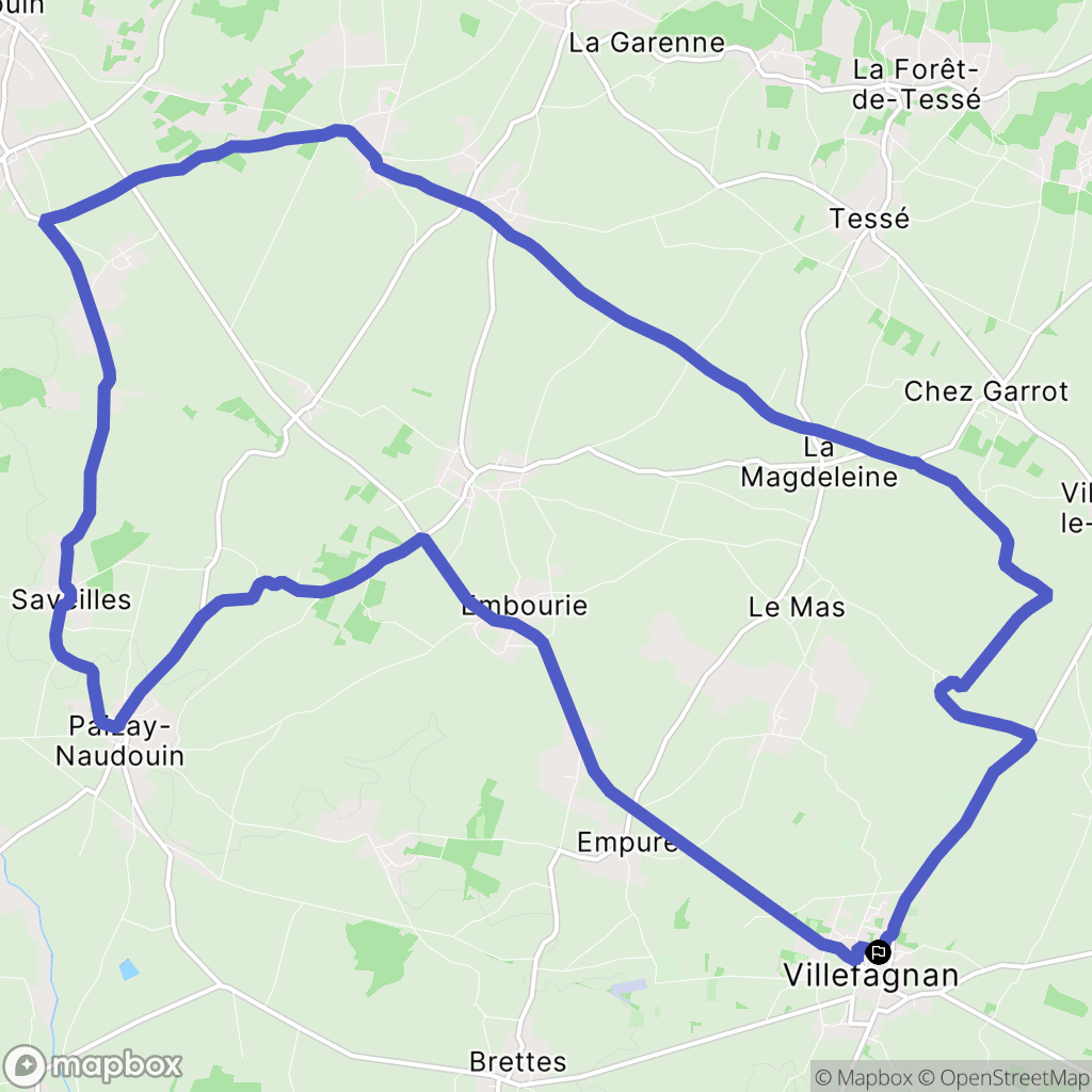 Villefagnan : carte du parcours de randonnée - France