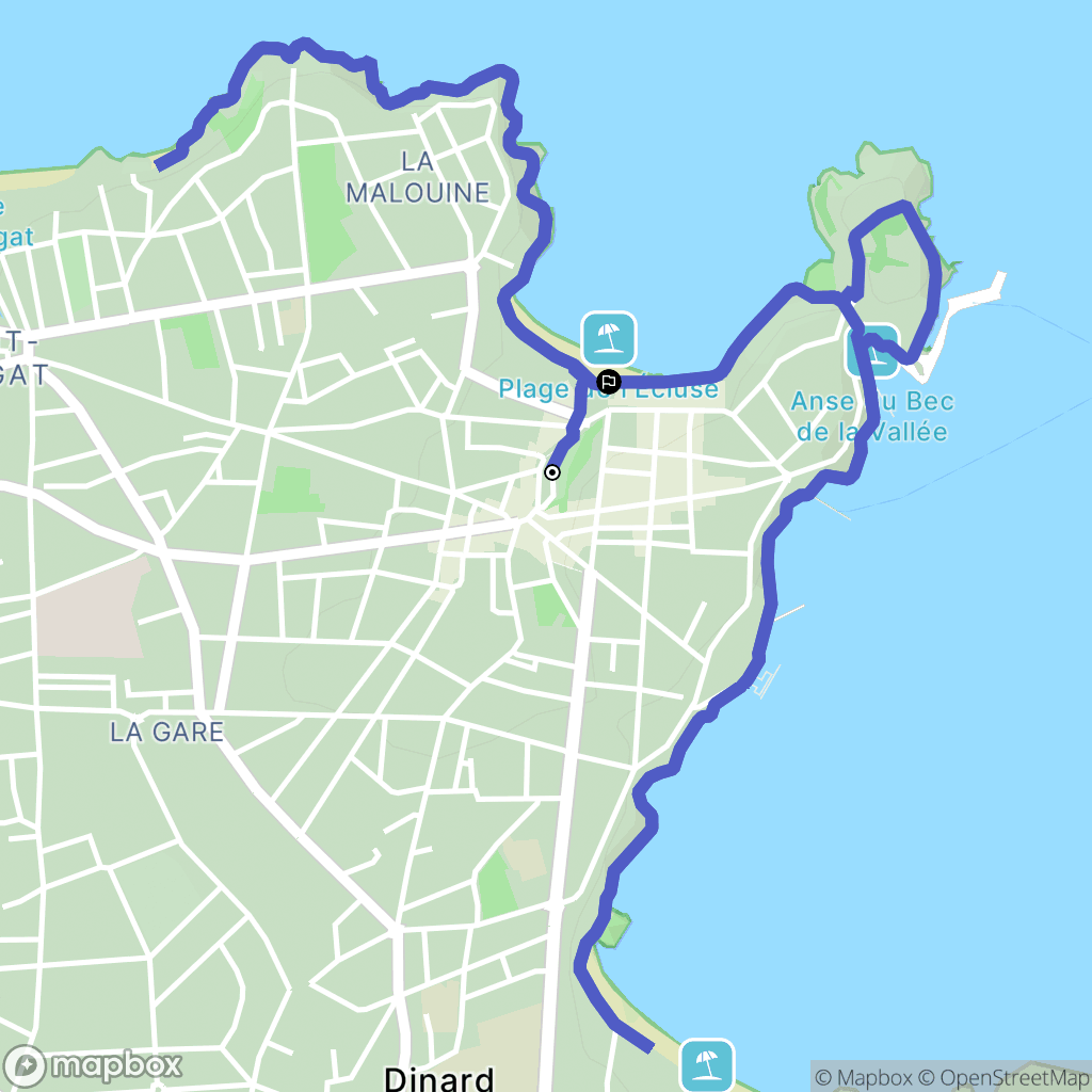 Dinard : carte du parcours de randonnée - France