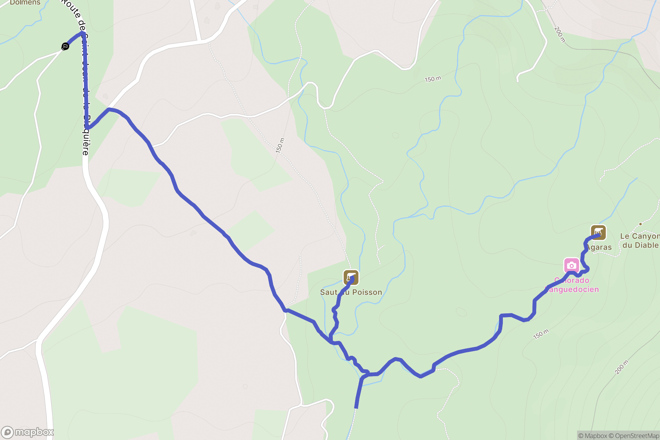 Saint-Jean-de-la-Blaquière : carte du parcours de randonnée - France