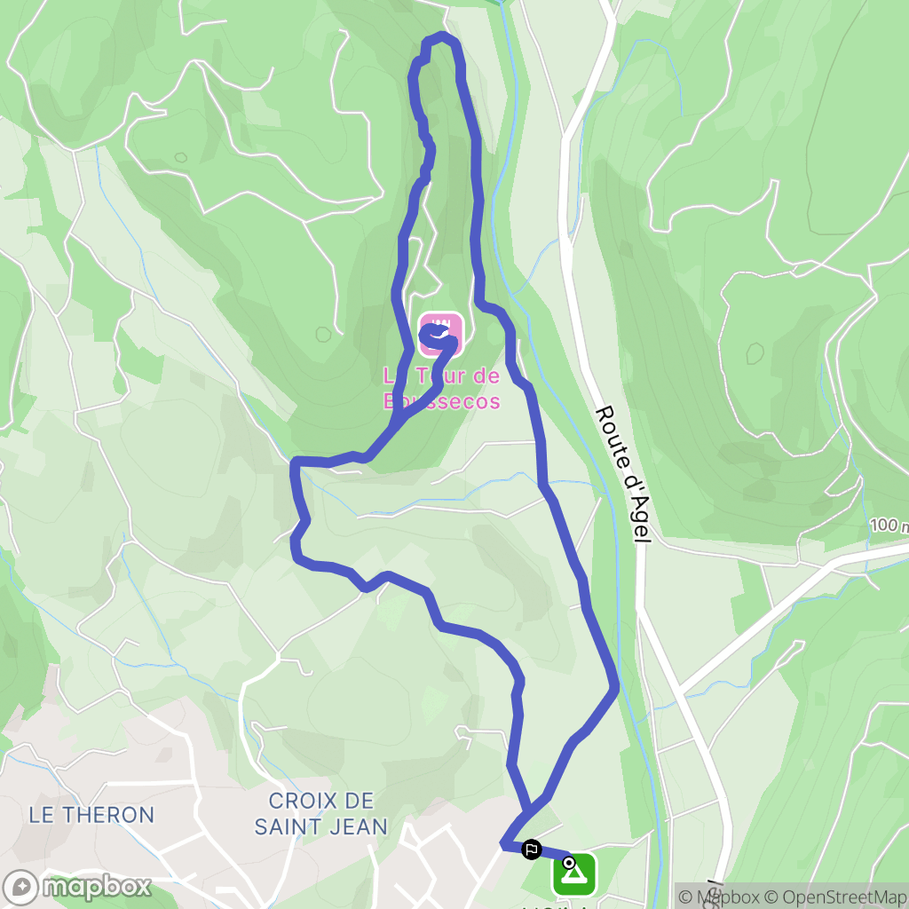 Bize-Minervois : carte du parcours de randonnée - France