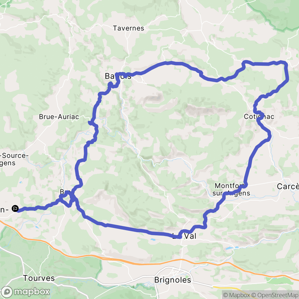 Saint-Maximin-la-Sainte-Baume : carte du parcours de randonnée - France